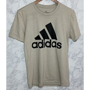 Adidas T Shirt Men Size S Gray Logo Short Sleeve Casual